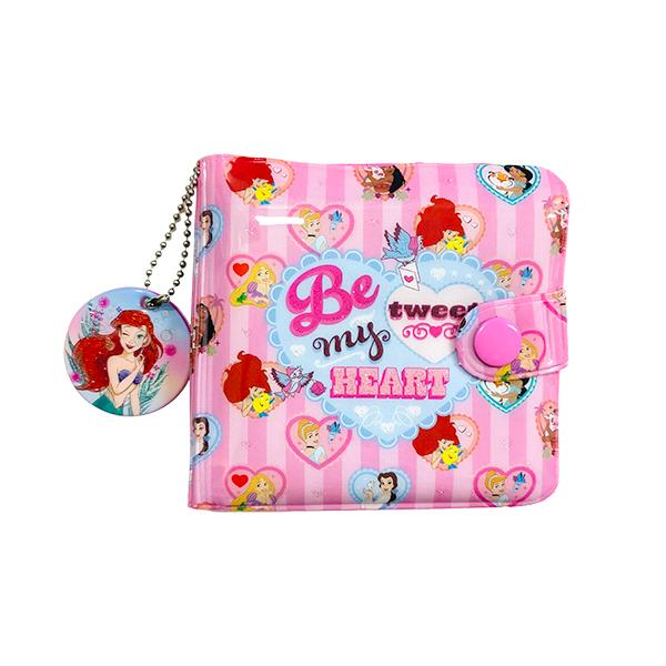 ディズニープリンセス 2つ折り 財布 （ Be sweet my HEART / チャーム アリエル 海の中 ）21041a 子供用 女の子 お財布 おさいふ ピンク ハート ストライプ