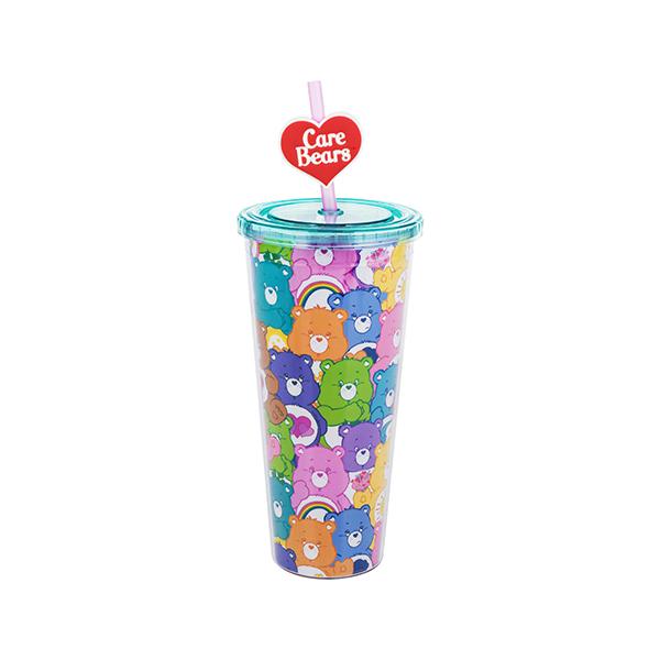 ケアベア ストロー付き プラスチック タンブラー 24oz. 21397 コップ カップ タンブラー ストロー Care Bears キャラクター グッズ 雑貨 輸入