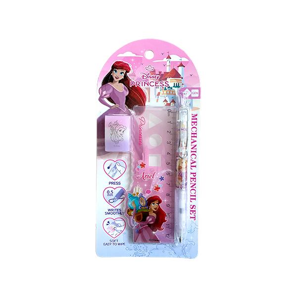 ディズニープリンセス ステーショナリー セット ( シャーペン 消しゴム 定規 ) 21510 シャープペンシル 0.5mm けしごむ じょうぎ 文房具 文具セット 女の子 輸入
