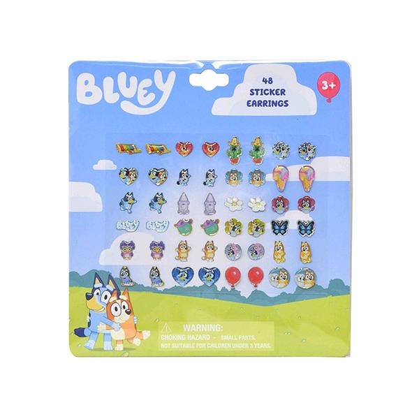 ブルーイ ピアスシール 24ペア 21686 イヤリング ピアス シール ステッカー ぷくぷく アクセサリー かわいい 犬 キッズ 子供 BLUEY Sticker Earrings  輸入