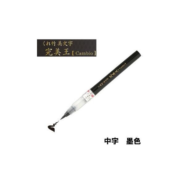【メール便出荷可能】　呉竹　くれ竹　筆ペン　くれ竹美文字　完美王　墨液　中字　ＸＯ５０−１０Ｓ