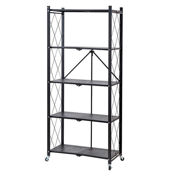 ■折りたたんで収納可能折り畳み式で、使用しないときは家具の隙間やクローゼットなどで収納可能収納時の厚みはわずか約8.5cmと、収納スペースを取らないのが嬉しいポイント♪■工具不要で組立も簡単キャスターを取り付けて、ラックの左右に広げ、上棚を...