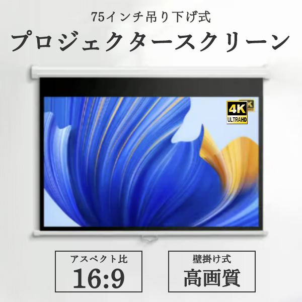 会社での会議の時や自宅での映画鑑賞、スポーツ観戦などなど、ぴったりの75インチ吊り下げ式プロジェクタースクリーンです。照明の種類に左右されない高ゲインスクリーンで、ホームシアターだけでなくビジネスや教育現場など幅広いシーンで活躍します。大型...