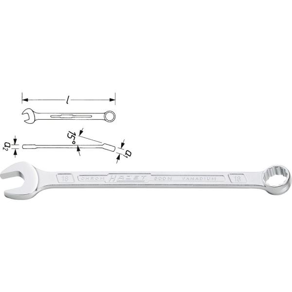 HAZET ハゼット コンビネーションレンチ 梨地 600N-21 21x21mm  (型番:896023141)