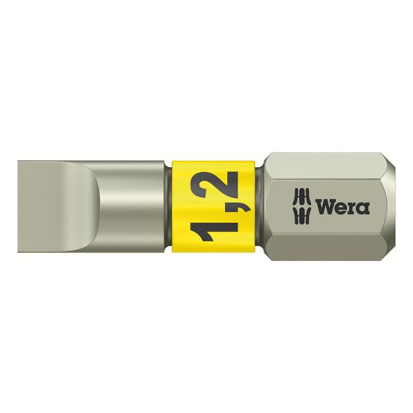 WERA ヴェラ ステンレスマイナスビット 3800/1 TS 1.2ｘ6.5(刃厚ｘ刃幅) 25mm (型番:05071002001)