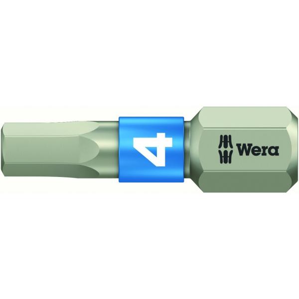 WERA ヴェラ ステンレスヘックスビット 3840/1 TS 対辺4.0mm 25mm (型番:05071074001)