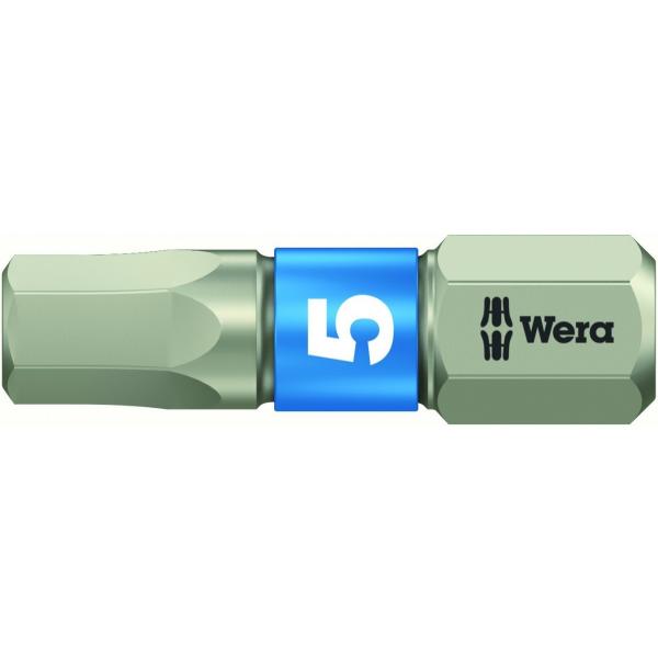 WERA ヴェラ ステンレスヘックスビット 3840/1 TS 対辺5.0mm 25mm (型番:05071075001)