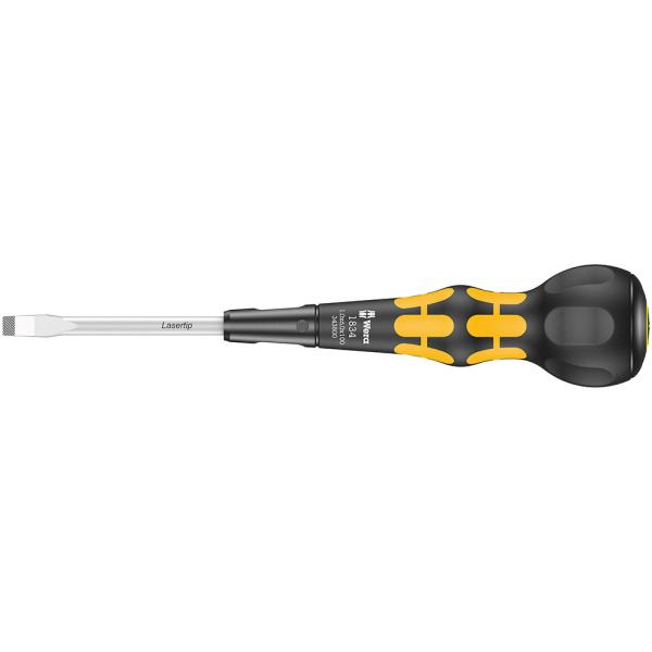 WERA ヴェラ ボールグリップマイナスドライバー 1834 1,0 x 6,0 x 100 mm Black/Yellow (型番:05343800001)