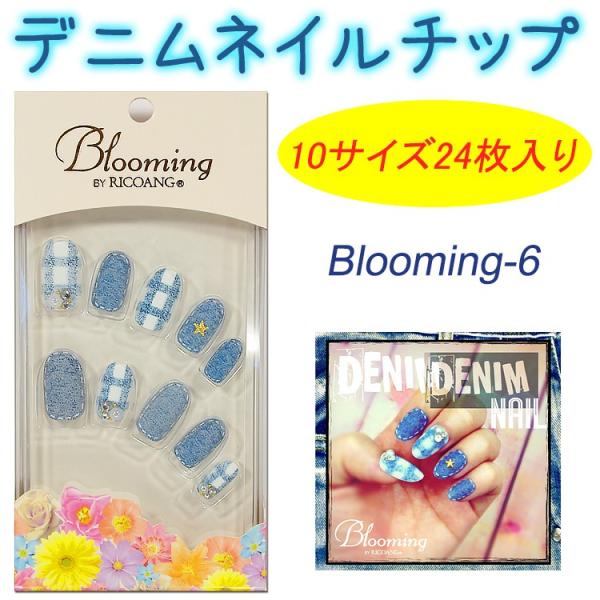 【★クーポンあり】デニムネイルチップ　リコアング ブルーミング ネイルチップ　WING BEAT ウィング　ビート☆ricoAng　【メール便3個までOK】(BL-006)