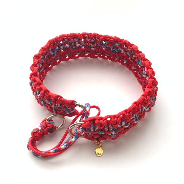 ペット用パラコード首輪 55cmパラコード紐アクセサリー編み玉留め