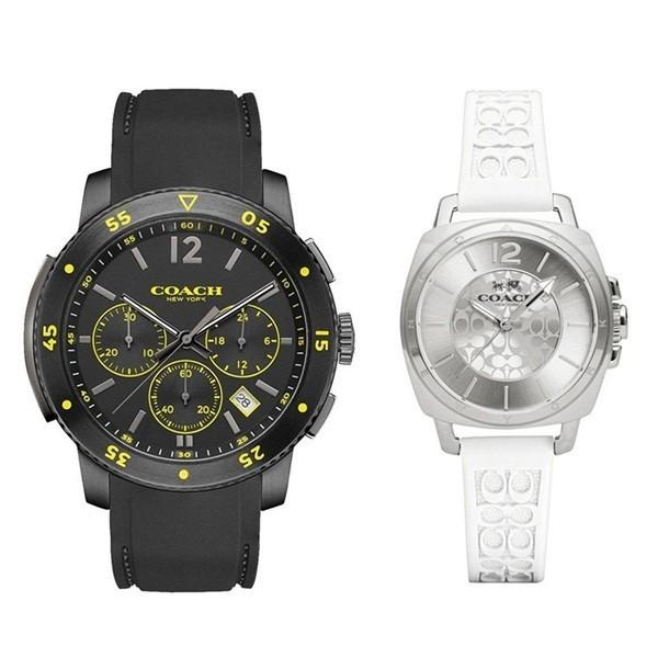 ブリーカー ペアウォッチ コーチ ブラック ブラック ホワイト ボーイフレンド ブリーカー 2本セット ラバー シリコン 黒 スポーツ 白 腕時計