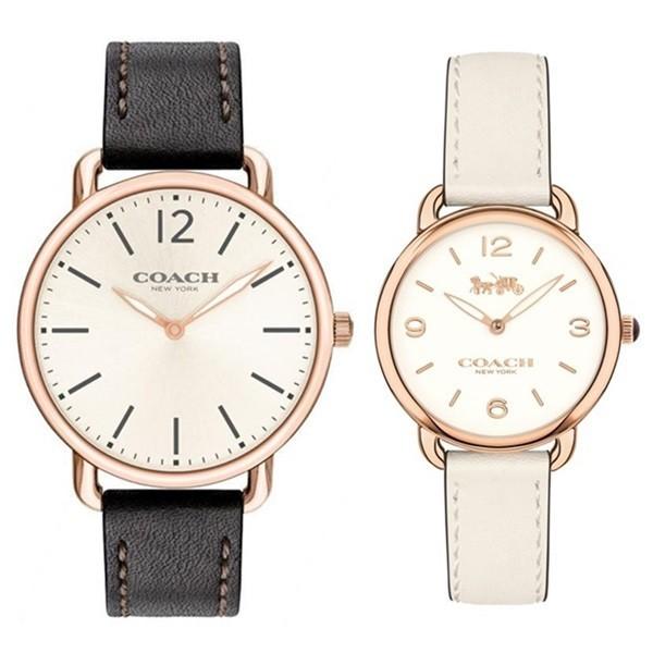 レザー 2本セット 大人 特典プレゼント付き贈り物におすすめ ホワイト ブラック コーチ シンプル ファッション ペアウォッチ 腕時計