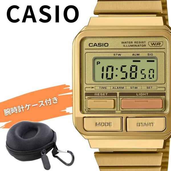 おかず CASIO カシオ A120WEG-9 デジタル腕時計 ゴールド CASIO（カシオ） 腕時計 チープカシオ レトロ ゴールド デジタル 収納