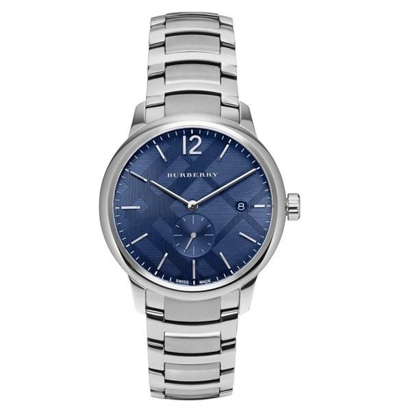 バーバリー セイコー メンズ The Classic Round クラシックラウンド 40mm ブルー文字盤 ファッション 40mm メンズ腕時計 シルバー ブレスレット Bu 腕時計 Bu プライムウォッチ