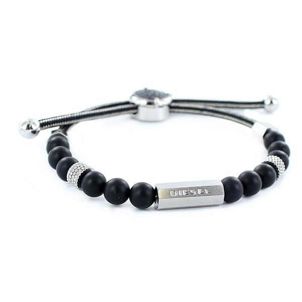 DIESEL ディーゼル ブレスレット 数珠タイプ DX1151040 DIESEL Diesel ディーゼル メンズ シルバー ブラック