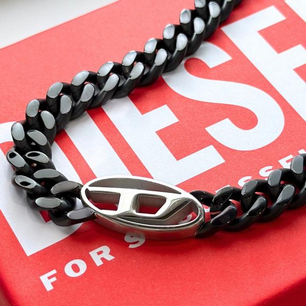 【激レア・ヴィンテージ】DIESEL ディーゼル ステンレス ネックレス 太め DIESEL（ディーゼル） ネックレス メンズ 太め チェーン ブラック