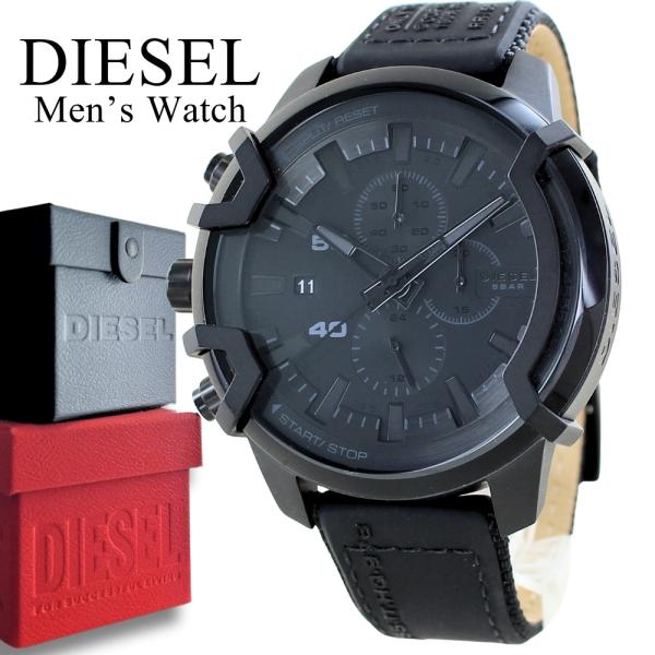 DIESEL ディーゼル 左リューズ 腕時計 メンズ 右手 レザーベルト