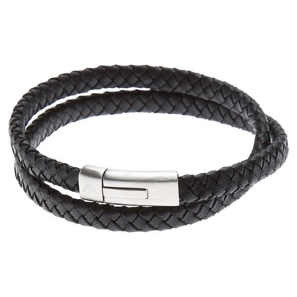 エンポリオアルマーニ 2重巻き ブレスレット ブラック EGS2176040 EMPORIO ARMANI エンポリオアルマーニ ジュエリー ファッション