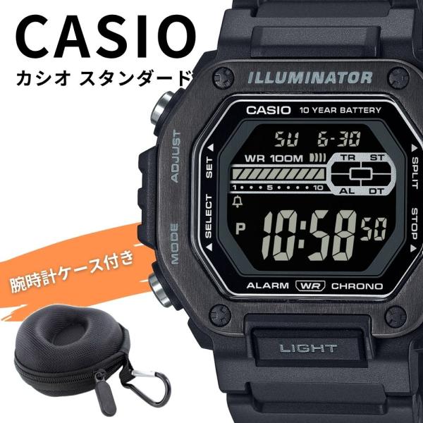 CASIO（カシオ） 腕時計 メンズ 10年電池 100m防水 デジタル ブラック