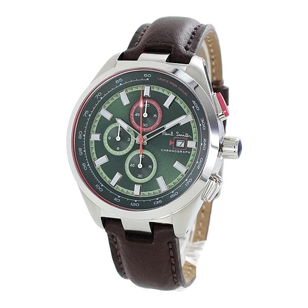 ポールスミス メンズ 腕時計 紳士 父親 贈り物 クロノグラフ グリーン 文字盤 ブラウン レザー Ps プライムウォッチ 通販 Yahoo ショッピング
