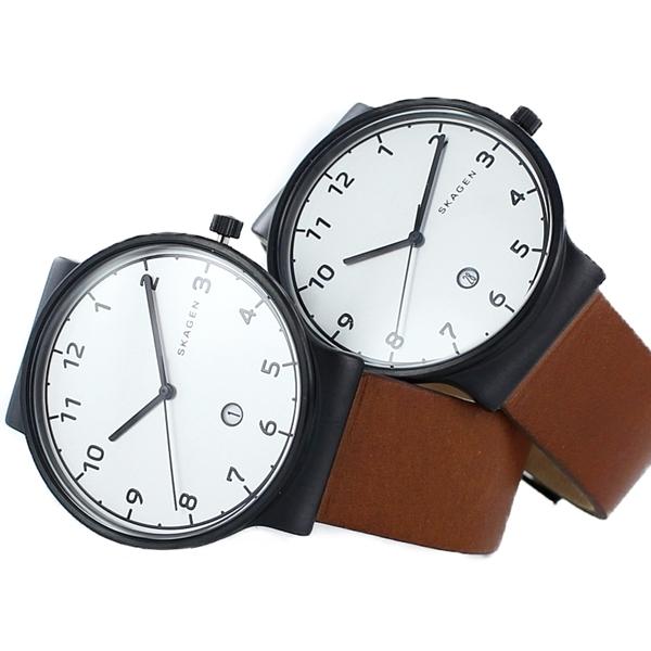 SKAGEN 特典付き スカーゲン ペアウォッチ 同サイズ アンカー シンプル 