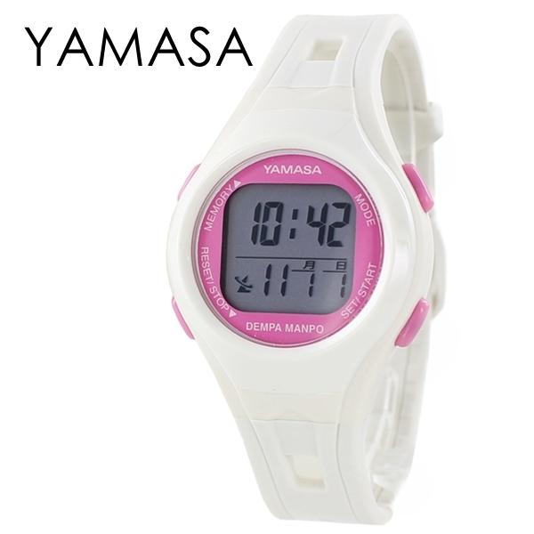 ヤマサ 万歩計 歩数 腕時計 デジタル 36mm 白 ピンク TM-450W/P ヤマサ 万歩計 50年の歴史メーカー 正規品 歩数計時刻合わせ不要