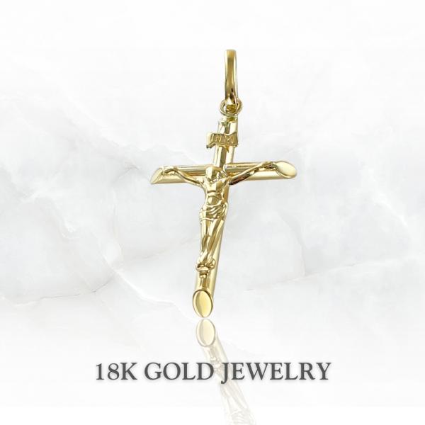 K18 ペンダントトップ ネックレス チャーム クロス 十字架 18金