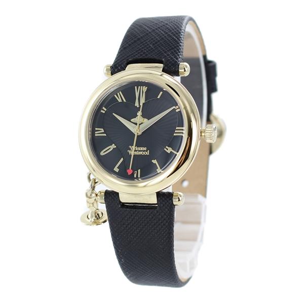 【Vivienne Westwood】腕時計 ブラック ゴールド チャーム 正規ショッパー付き Vivienne Westwood ヴィヴィアンウエスト