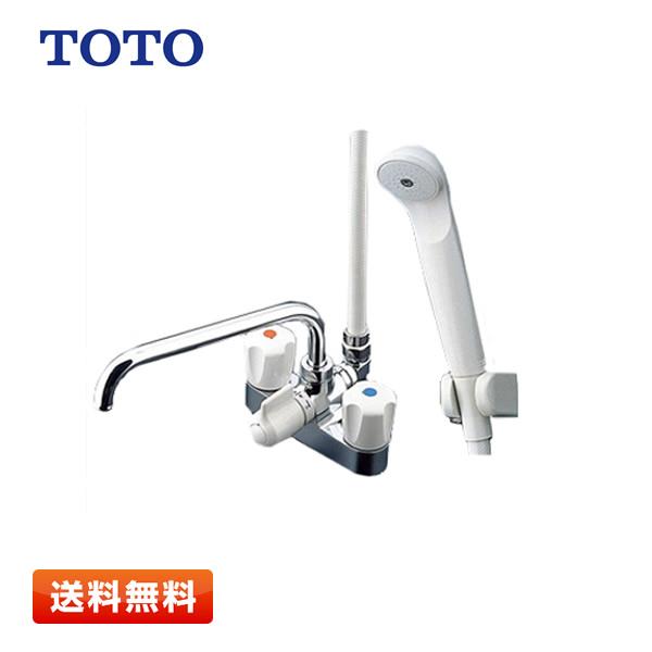 TOTO 2ハンドル浴室シャワー水栓 台付き デッキタイプ TMS27C TOTO TMS27C 2ハンドルシャワー水栓 台付タイプ スプレー（節水
