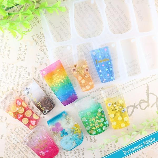 シリコンモールド ドリンク シリコン型 レジン型 穴あき UVレジン型 シリコン モールド