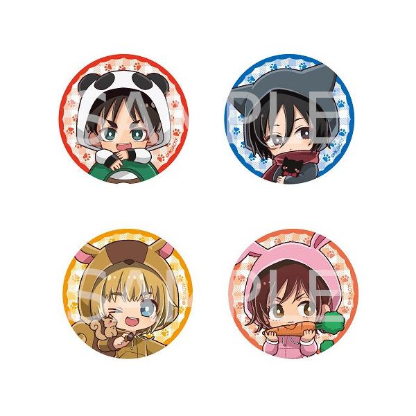 予約 03/17 発送予定】 進撃の巨人 缶バッジ (ケモミミパーカー)BOX A