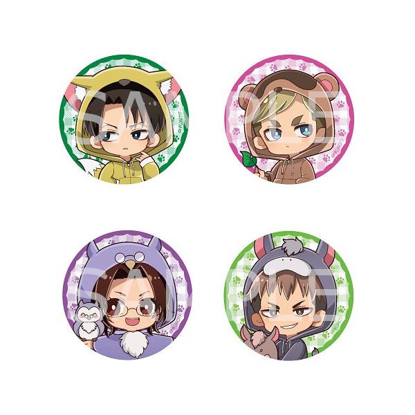 予約 07/28 発送予定】 進撃の巨人 缶バッジ (ケモミミパーカー)BOX B