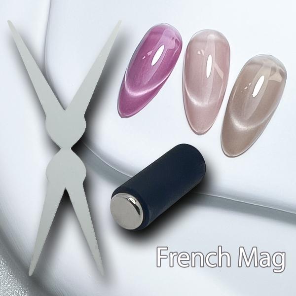 かなり磁力の強い磁石ですフレンチ以外の模様づくりにもおすすめです綺麗なフレンチラインを作るには左右に磁石を当てた後にV字の根本部分に磁石をつけて、マグネットジェルを塗布した爪に当ててください。【内容量】V字ツール1個　磁石1個メール便OK　爆買