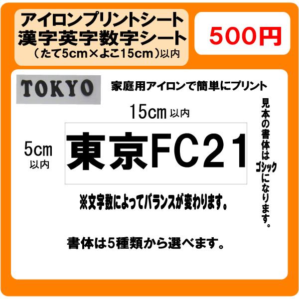 漢字 英字 数字 プリント シート H5×W15cm以内 ラバー