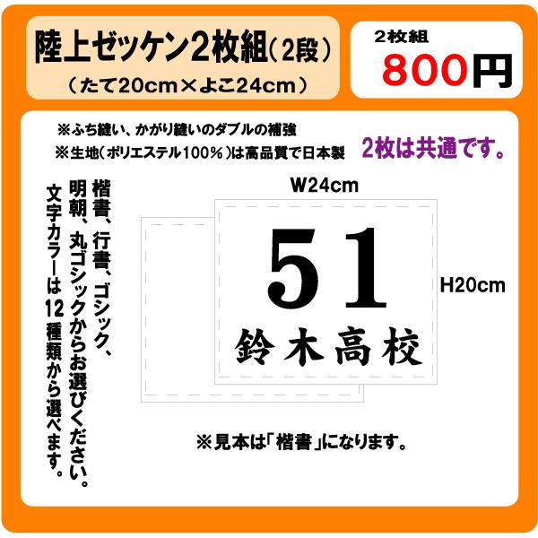 陸上　駅伝　ゼッケン　２枚組（２段）　W24ｃm×H20ｃm　