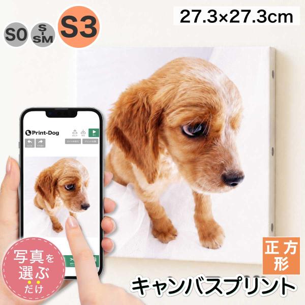 ペット 写真 プリント キャンバス キャンバスプリント S3サイズ 正方形 フォト パネル オーダー 印刷 アート フォトパネル アートパネル プレゼント ギフト
