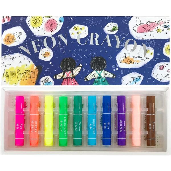 他サイト： [コクヨ] 蛍光くれよん 10色 ブラックライトで光る KE-AC30 クレヨン 蛍光の商品画像