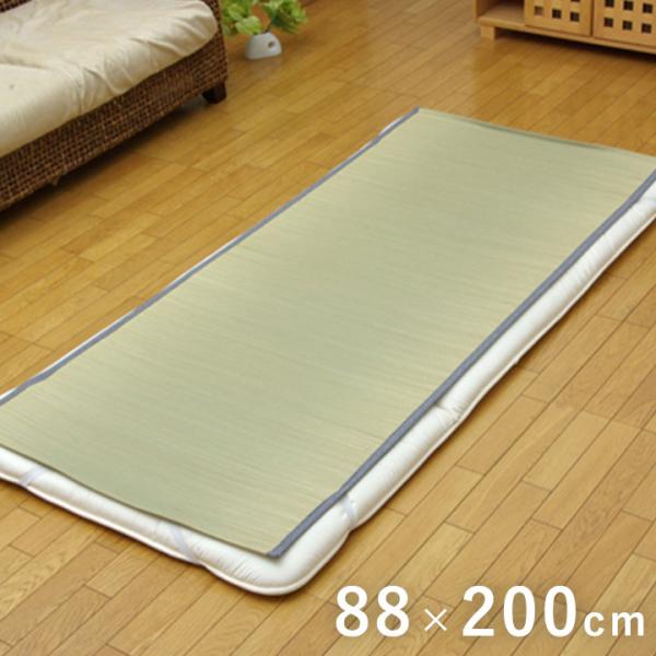 純国産 やわらかい草の敷きパッド 『デニム 素肌草 汗取P』 約88×200cm