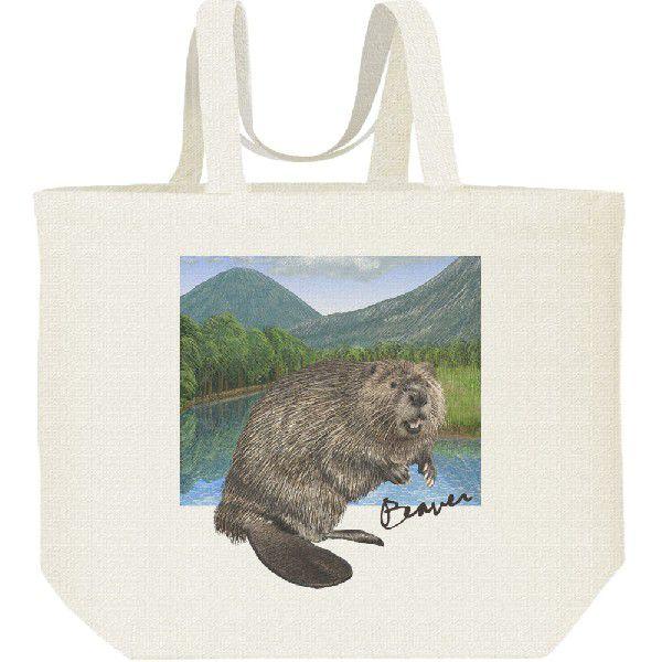 ビーバー 背景 びーばー キャンバスバッグ L エコバッグ Bl092 Myds 通販 Yahoo ショッピング