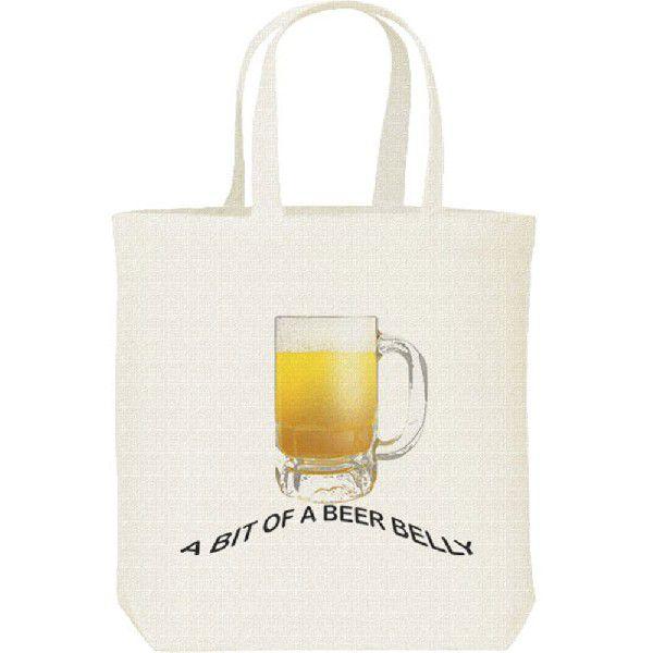 BEER BELLY◇トートバッグ/キャンバス/BLK/無地 ビアジョッキ