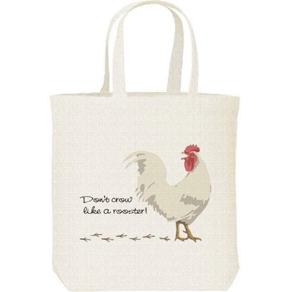 ニワトリ「はしゃぐな！」鶏（にわとり）/キャンバスバッグ・M トート