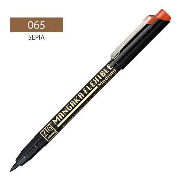 �{���|�C���g10�{ ���| Kuretake ZIG CARTOONIST MANGAKA FLEXIBLE MEDIUM SEPIA CNMM-065