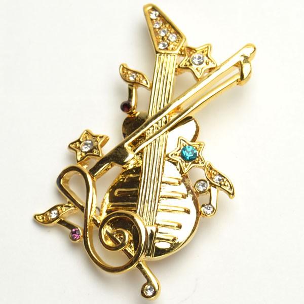 楽器コンビネーションモチーフ キヤストブローチ ゴールドカラー ギター 音符 F 141 F 141 アクセサリーpripri 通販 Yahoo ショッピング