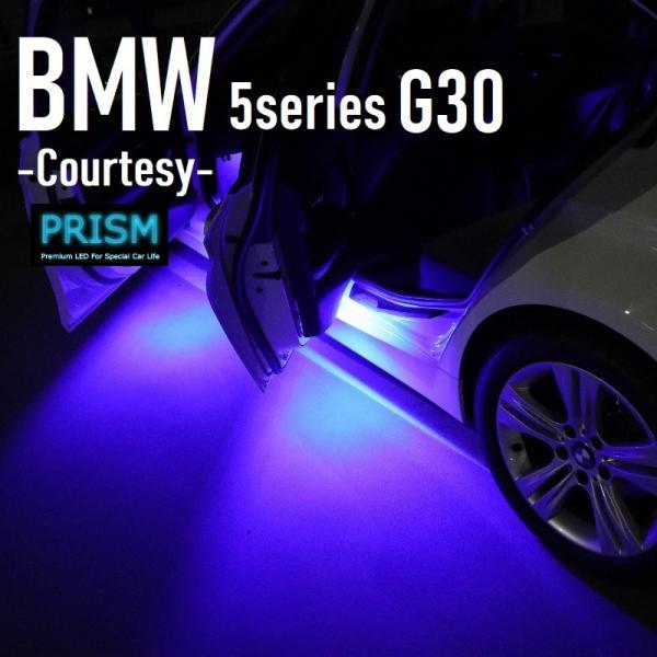 BMW 5シリーズ G30 セダン LED カーテシ 純正ユニット交換タイプ ドア下ライト カーテシランプ 室内灯 ルームランプ 青色 2個 1set 2色展開