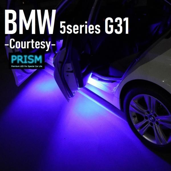 BMW 5シリーズ G31 ツーリング LED カーテシ 純正ユニット交換タイプ ドア下ライト カーテシランプ 室内灯 ルームランプ 青色 2個 1set 2色