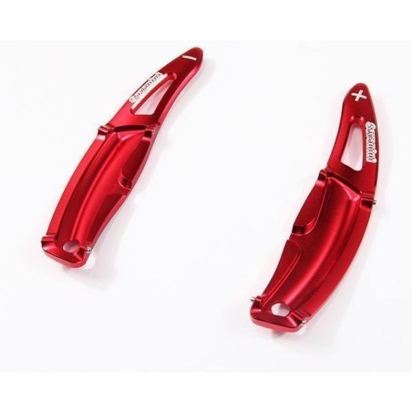 ステアリング ホイール シフトパドル エクステンション アルミ ポルシェ パナメーラ マカン カイエン718 911 ボクスター Red short