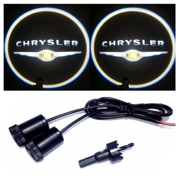 クライスラー LED ロゴ プロジェクター Chrysler アンダースポット ドア カーテシ ライト エンブレム ウェルカム ランプ 300 ptクルーザー