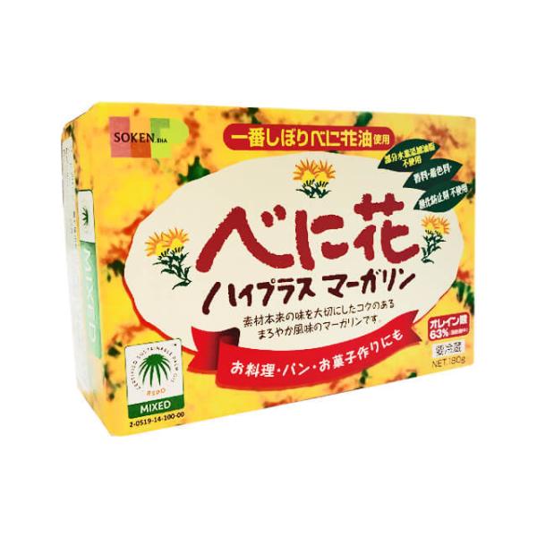 一番しぼりの高オレイン酸べに花油を主原料に、素材の持つおいしさを大切にした、香料・着色料・酸化防止剤・部分水素添加油脂不使用のマーガリンです。発酵乳がさらにおいしさを引き出し、コクのあるまろやかであっさりした風味です。