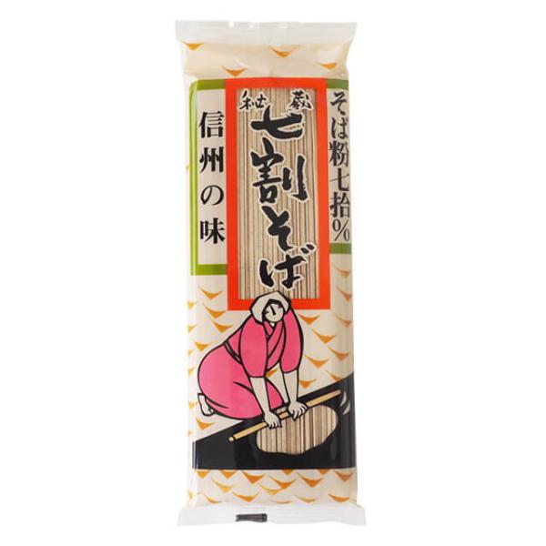 原料を厳選吟味しそば粉70%で風味と味覚を強く打ち出したそばの逸品です。七割そば独特の味覚を是非ご賞味下さい。ゆで時間:4〜5分。