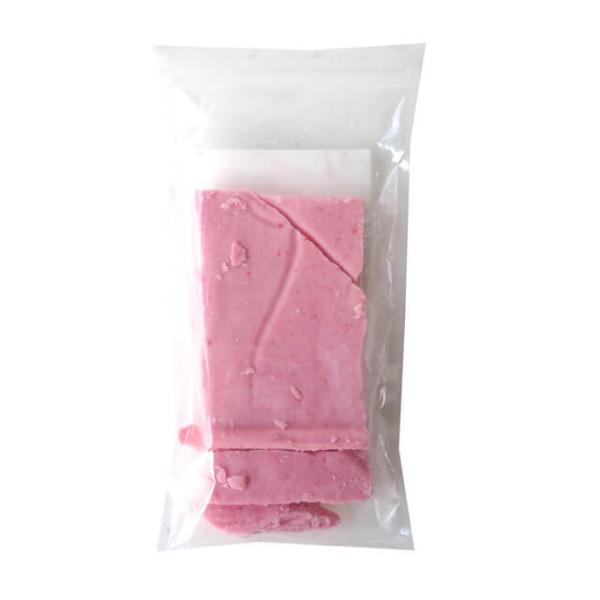 マフィンや、ドーナツの上掛けチョコレートとして。粒々いちごの食感と、淡い苺色がかわいいコーティング用のチョコレートです。